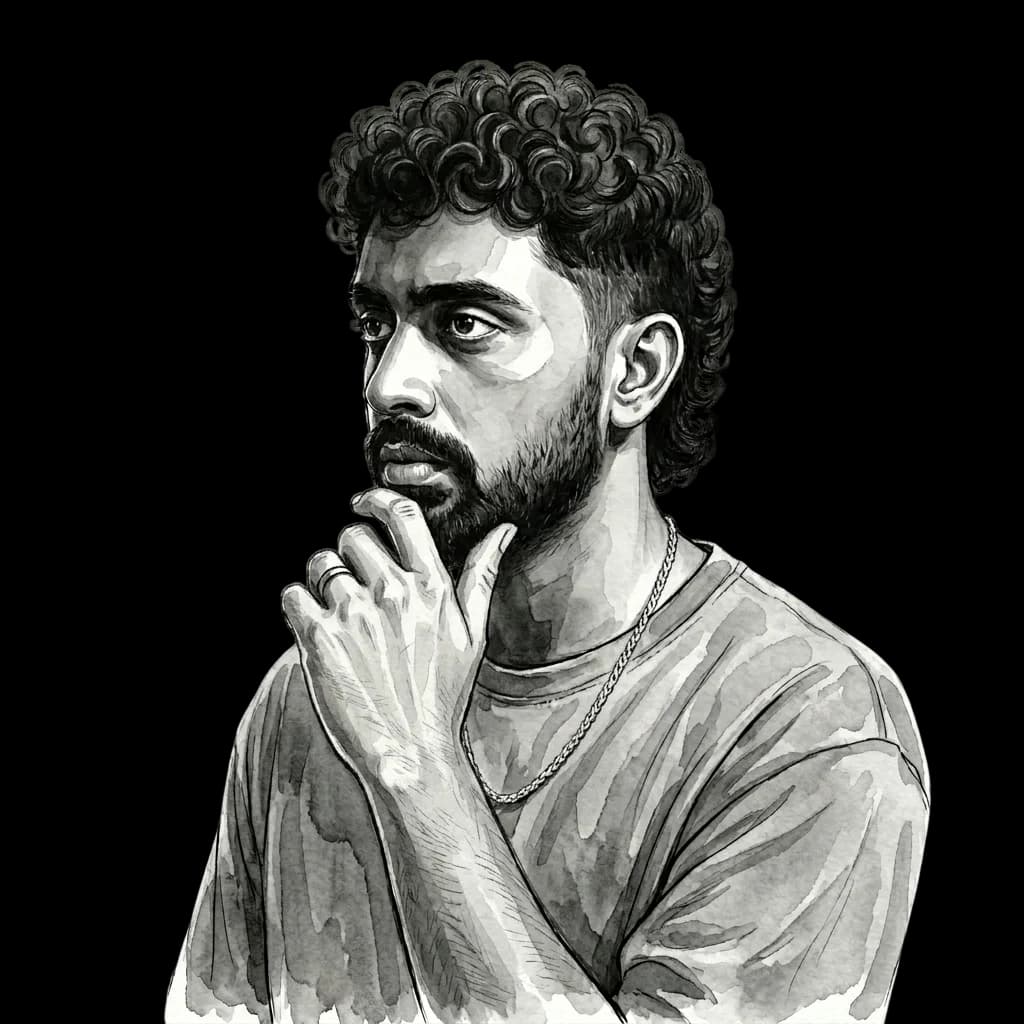 Portrait illustration of Lankesh Halangoda